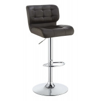 Coaster Furniture 100544 Upholstered Adjustable Bar Stools Chrome and Brown (Set of 2)